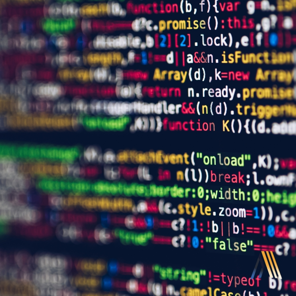 Código de software en pantalla